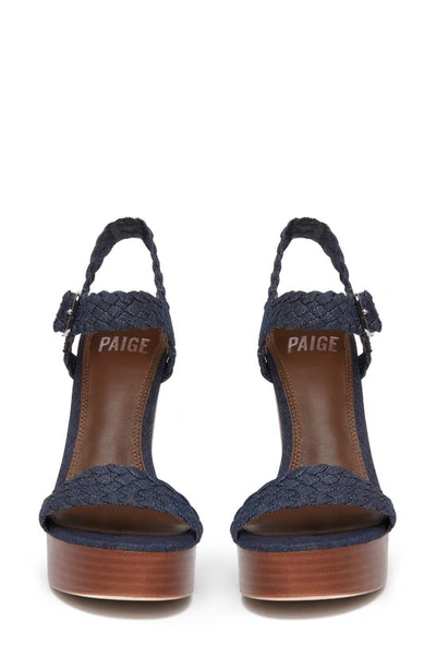 Shop Paige Denim Ankle Strap Platform Sandal In Indigo