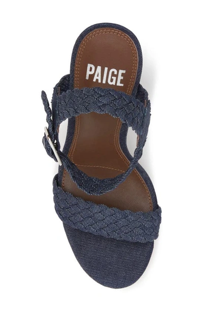 Shop Paige Denim Ankle Strap Platform Sandal In Indigo