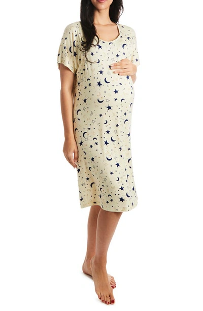 Shop Everly Grey Rosa Jersey Maternity Hospital Gown In Twinkle