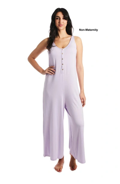 Everly Grey Luana Jersey Maternity/nursing Romper In Lavender