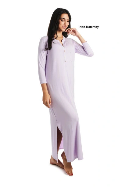 Shop Everly Grey Juliana Jersey Maternity/nursing Gown In Lavender