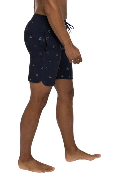Travismathew Sunset Mojito Board Shorts In Dress Blues