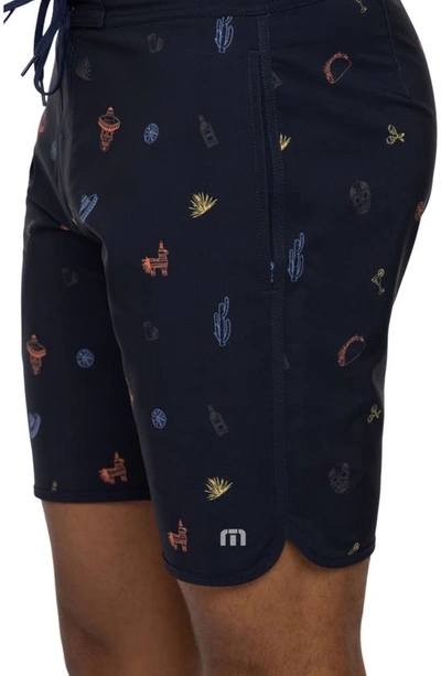 Travismathew Sunset Mojito Board Shorts In Dress Blues