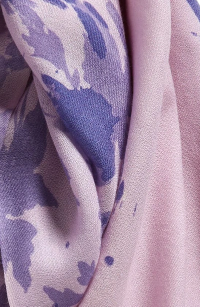 Nordstrom Tissue Print Wool & Cashmere Wrap Scarf In Purple Melted Floral