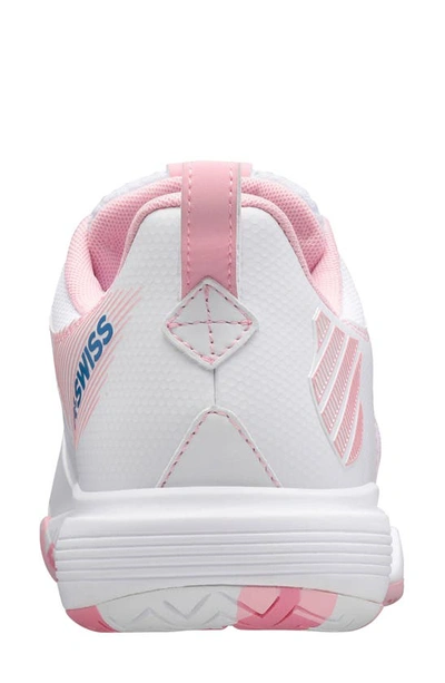 Shop K-swiss Ultrashot Team Tennis Shoe In Wht/orchd Pnk/star Spphr