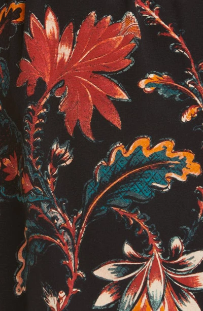 Shop Ulla Johnson Leica Floral Print Silk Shorts In Obsidian