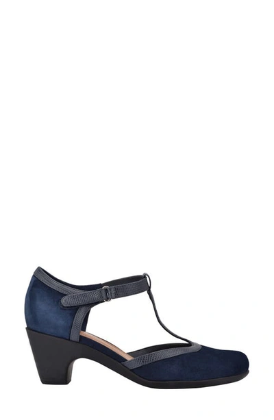 Shop Easy Spirit Cara T-strap Pump In Navy