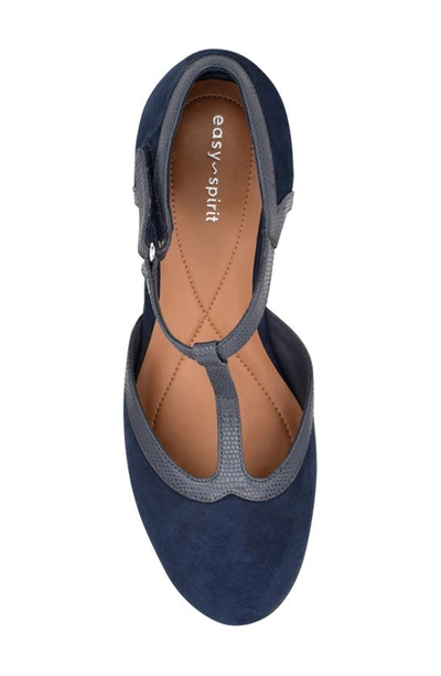 Easy Spirit Cara T-strap Pump In Navy