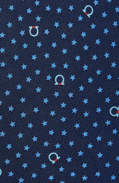 Ferragamo Siria Silk Tie In F.navy