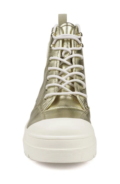 Shop Zigi Strellah High Top Sneaker In Gold Metallic