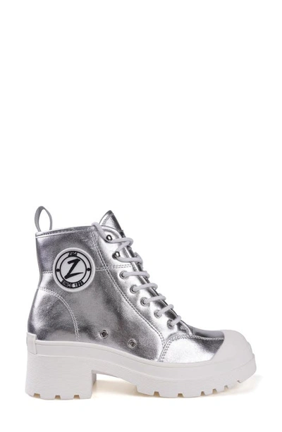 Shop Zigi Strellah High Top Sneaker In Silver Metallic