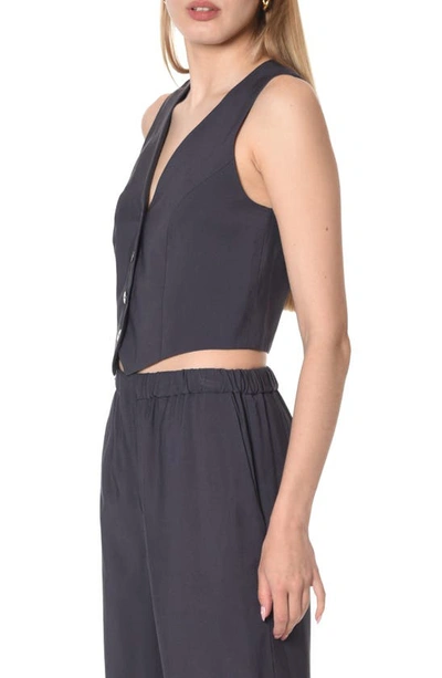 Shop Wayf Layla Button-up Vest In Midnight