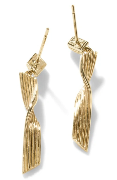 Shop John Hardy Bamboo Striated Drop Earrings In Gold