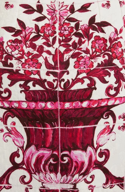 Dolce & Gabbana Majolica-print Brocade Mini Dress In Fuschia