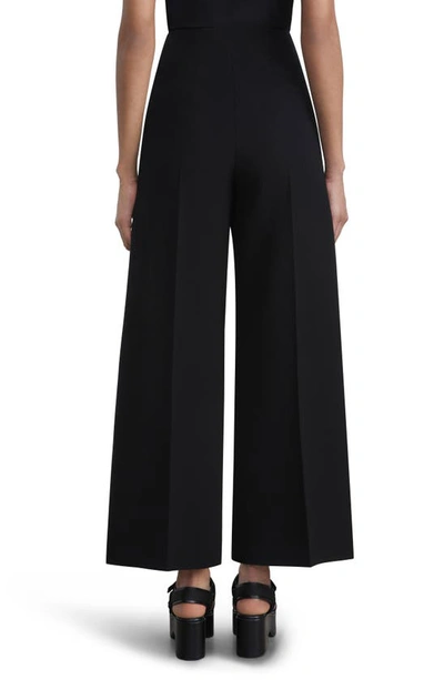 Shop Lafayette 148 Franklin Finesse Crepe Ankle Wide Leg Pants In Black