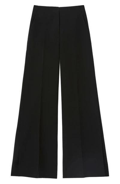 Shop Lafayette 148 Franklin Finesse Crepe Ankle Wide Leg Pants In Black