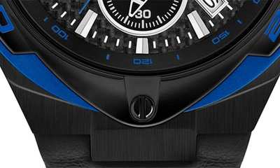 Shop Ducati Corse Motore Tachymeter Quartz Leather Strap Watch, 49mm In Black