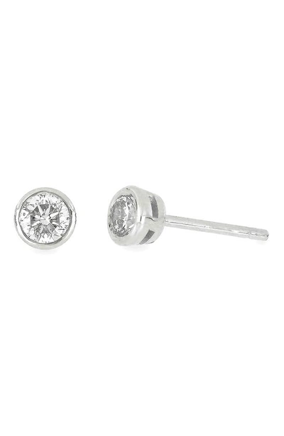 Shop Bony Levy Bezel Diamond Stud Earrings In 14k White Gold