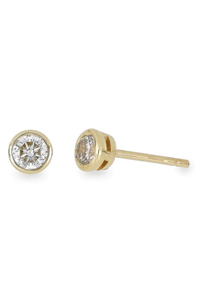 Shop Bony Levy Bezel Diamond Stud Earrings In 14k Yellow Gold