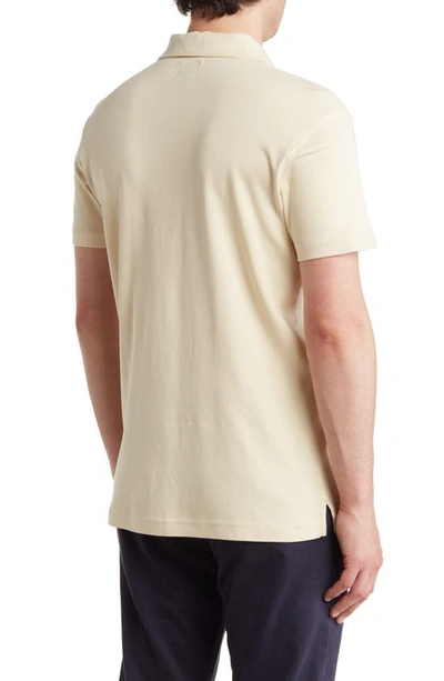 Shop 14th & Union Solid Interlock Polo In Tan Bleached