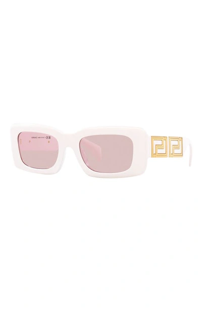 Shop Versace 54mm Rectangular Sunglasses In White