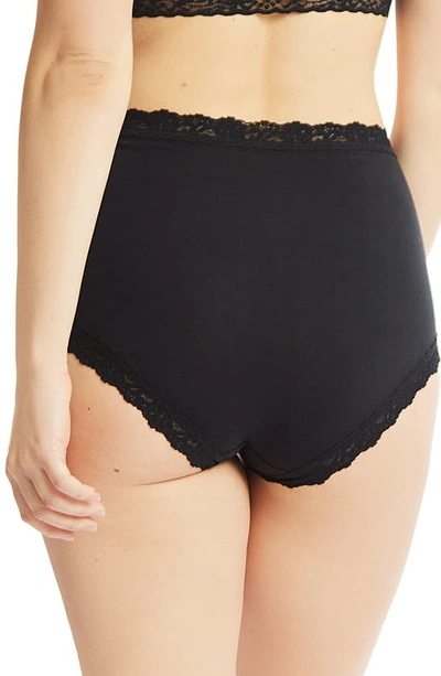 Hanky Panky High-rise Lace-trim Boyshorts In Black