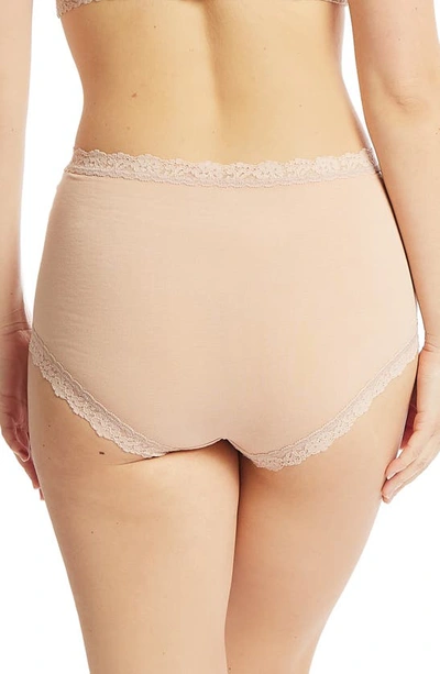 Hanky Panky High-rise Lace-trim Boyshorts In Chai