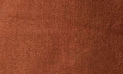 Astr The Label Ruffle Bodice Tie Back Strapless Cotton & Linen Jumpsuit In Brown