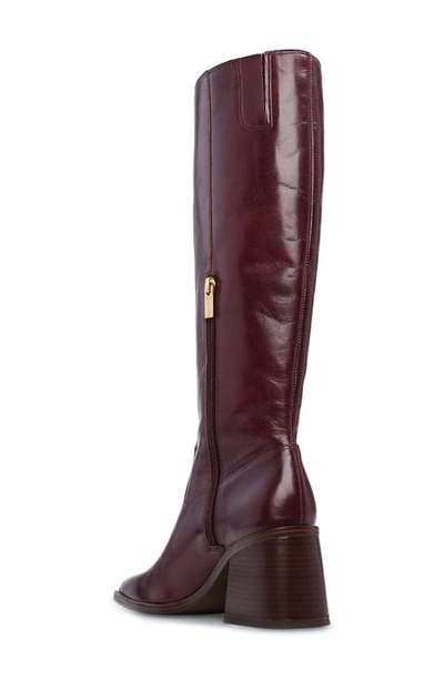 Vince Camuto Sangeti 2 Womens Wide Calf Leather Knee-high Boots In Dark Mahogany