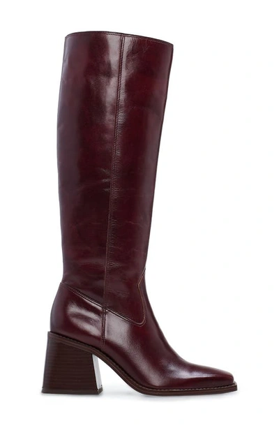 Vince Camuto Sangeti 2 Womens Wide Calf Leather Knee-high Boots In Dark Mahogany