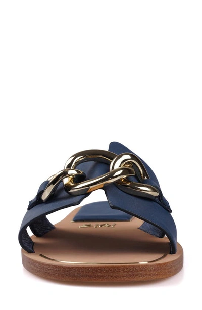 Zigi Nelissa Slide Sandal In Navy Lthr