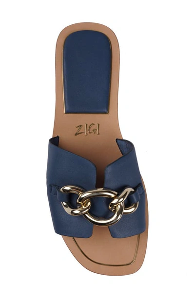 Zigi Nelissa Slide Sandal In Navy Lthr