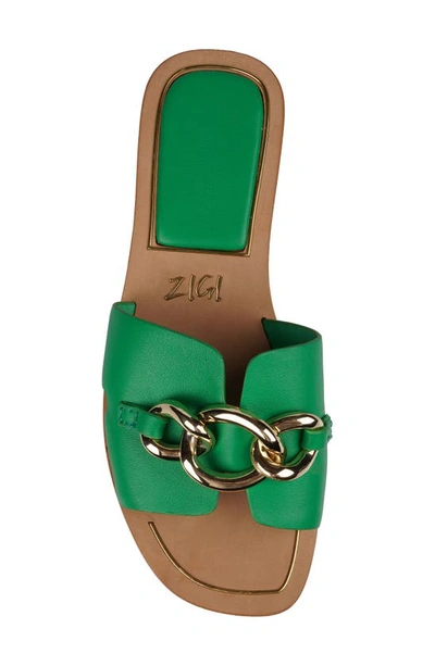 Zigi Nelissa Slide Sandal In Green Lthr