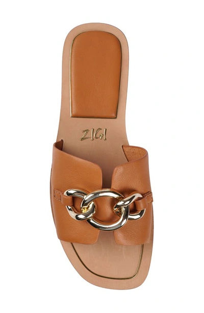 Zigi Nelissa Slide Sandal In Tan Leathe