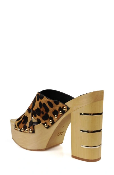 Zigi Tabitha Platform Slide Sandal In Leopard Lt