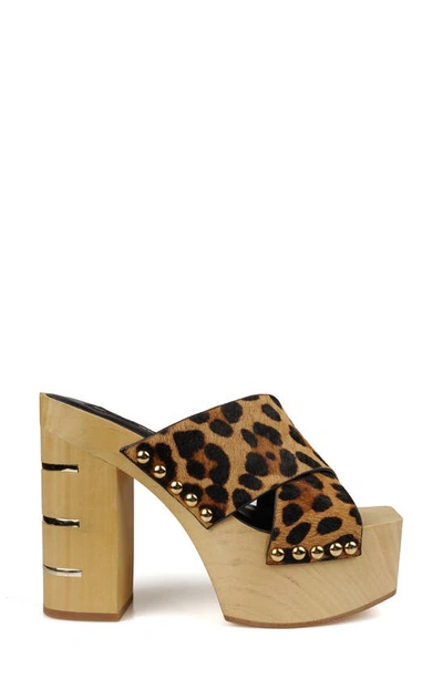 Zigi Tabitha Platform Slide Sandal In Leopard Lt