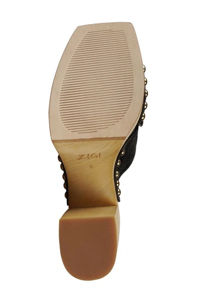 Zigi Tabitha Platform Slide Sandal In Blk Leathe