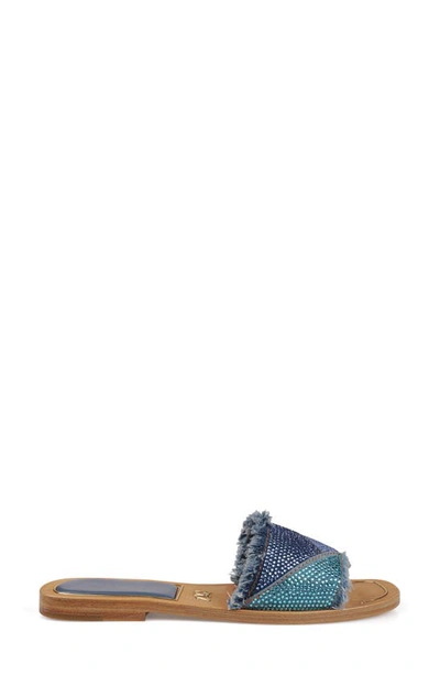 Shop Zigi Tamy Rhinestone Slide Sandal In Blue Denim