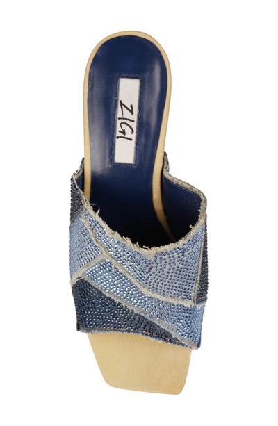 Shop Zigi Dina Rhinestone Platform Sandal In Blue Denim