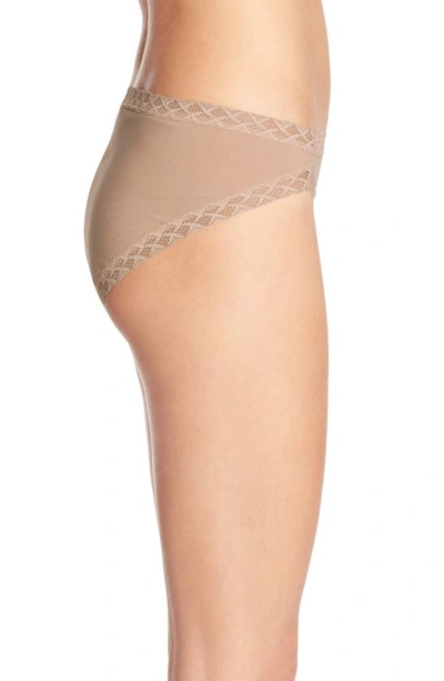 Shop Natori Bliss Cotton French Cut Briefs In Cafe