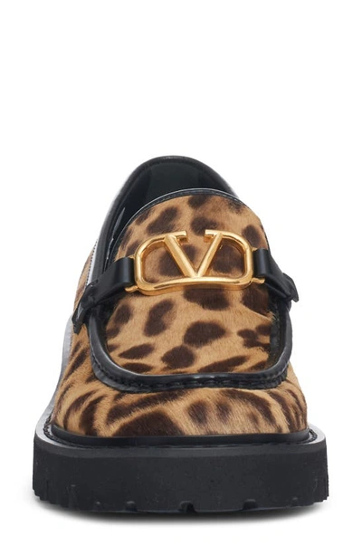 Shop Valentino Vlogo Signature Genuine Calf Hair Loafer In Leopard Print Calf Hair