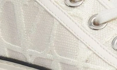 Shop Valentino Garavani Vlogo Toile Platform Sneaker In Ivory