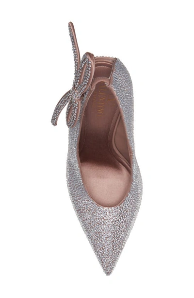 Shop Valentino Nite Out Crystal Embellished Pointed Toe Pump In Crystal/ Rose