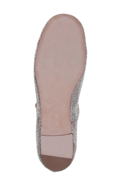 Shop Valentino Tan-go Crystal Embellished Ankle Strap Ballet Flat In Crystal/ Rose