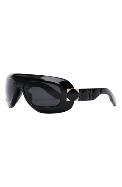 Shop Dior Lady 95.22 M1i 58mm Mask Sunglasses In Shiny Black / Smoke