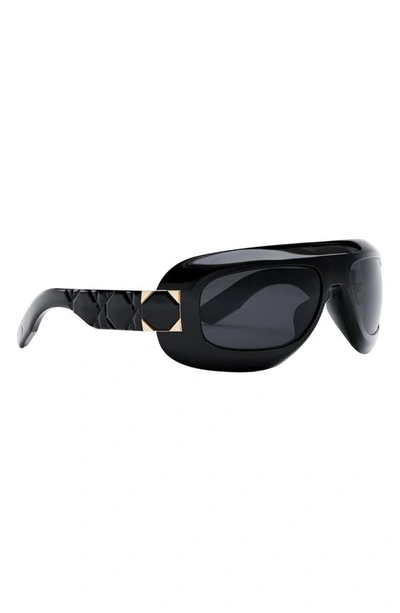 Shop Dior Lady 95.22 M1i 58mm Mask Sunglasses In Shiny Black / Smoke