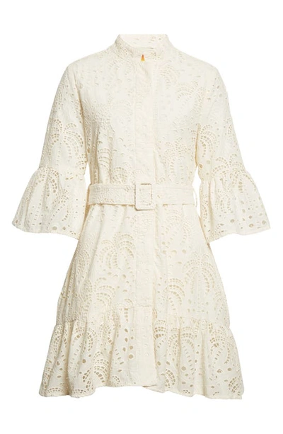 Shop Farm Rio Cotton Eyelet Minidress In Off-white