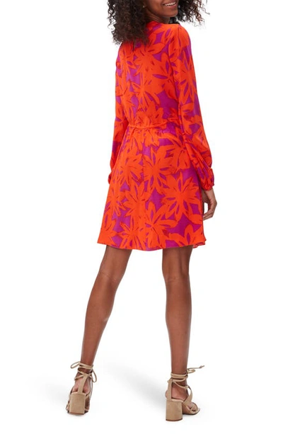 Shop Diane Von Furstenberg Sydney Floral Long Sleeve Dress In Brushed Petals Orange