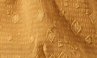 Astr Jacquard One-shoulder Bubble Hem Blouse In Mustard