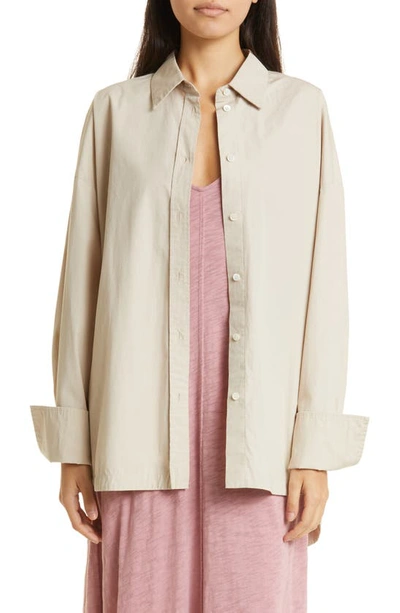 Atm Anthony Thomas Melillo Cotton Poplin Long-sleeve Oversized Shirt In Linen